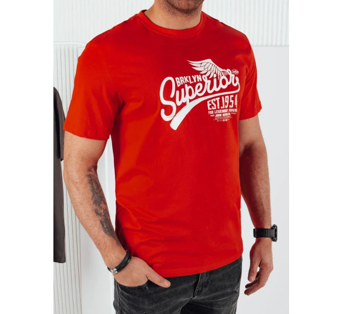 Pánské oranžové tričko s potiskem Dstreet RX5367 Pánské oranžové tričko s potiskem Dstreet RX5367