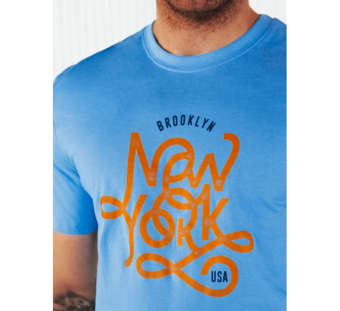 Pánské modré tričko s potiskem Dstreet RX5370 Pánské modré tričko s potiskem Dstreet RX5370