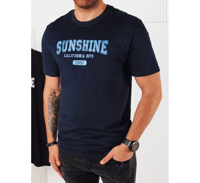Pánské tričko s potiskem v tmavě modré barvě Dstreet RX5375 Pánské tričko s potiskem v tmavě modré barvě Dstreet RX5375
