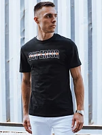 Pánské bavlněné tričko s potiskem černé FashionStreet RX5387