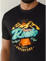 Pánské tričko s potiskem černé Dstreet RX5400 Pánské tričko s potiskem černé Dstreet RX5400