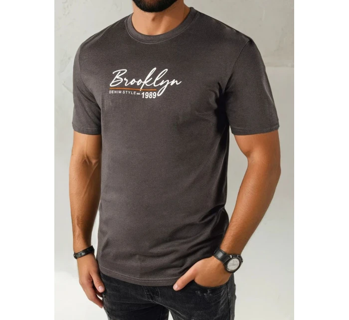 Pánské tmavě šedé tričko s potiskem Dstreet RX5404 Pánské tmavě šedé tričko s potiskem Dstreet RX5404