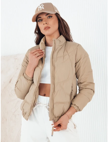 Dámská prošívaná přechodná bunda SALECA béžová Dstreet TY4251 Dámská prošívaná přechodná bunda SALECA béžová Dstreet TY4251