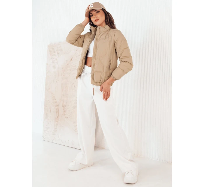 Dámská prošívaná přechodná bunda SALECA béžová Dstreet TY4251 Dámská prošívaná přechodná bunda SALECA béžová Dstreet TY4251