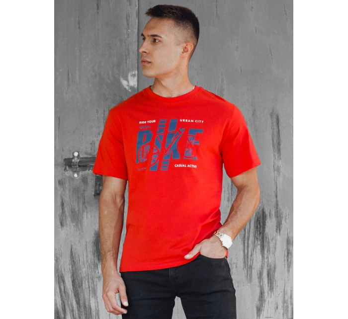 Pánské oranžové tričko s potiskem Dstreet RX5448 Pánské oranžové tričko s potiskem Dstreet RX5448