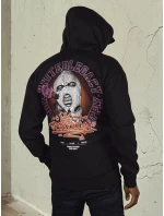 Pánská mikina s potiskem černá Dstreet BX5665 Pánská mikina s potiskem černá Dstreet BX5665