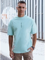 Pánské tyrkysové tričko s potiskem Dstreet RX5509 Pánské tyrkysové tričko s potiskem Dstreet RX5509