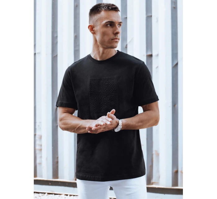 Pánské černé tričko Dstreet RX5517 Pánské černé tričko Dstreet RX5517