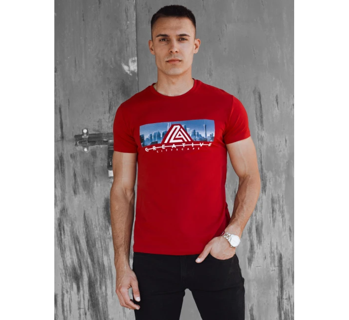 Pánské červené tričko Dstreet RX5553 Pánské červené tričko Dstreet RX5553