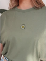 Dámské tričko FLORTA tmavě zelené Dstreet RY2556