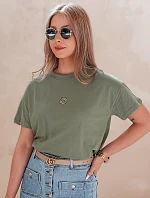 Dámské bavlněné basic tričko FLORTA tmavě zelené FashionStreet RY2556