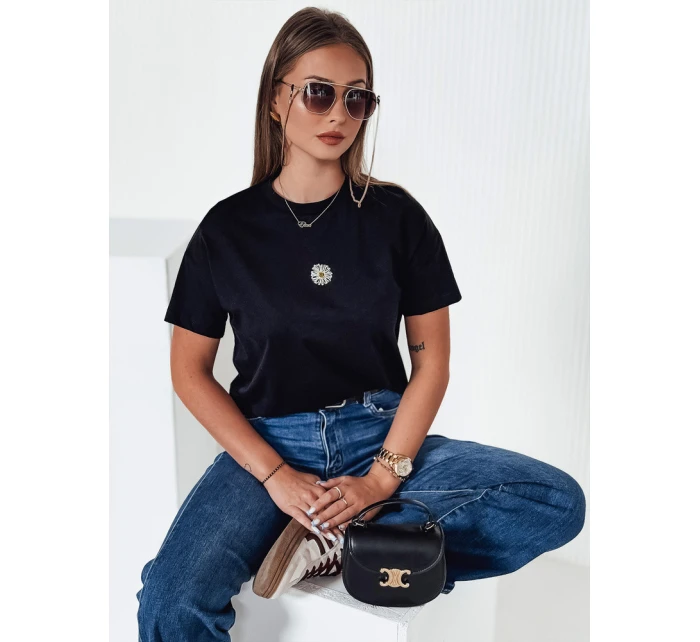 Dámské tričko FLORTA černé Dstreet RY2558 Dámské tričko FLORTA černé Dstreet RY2558