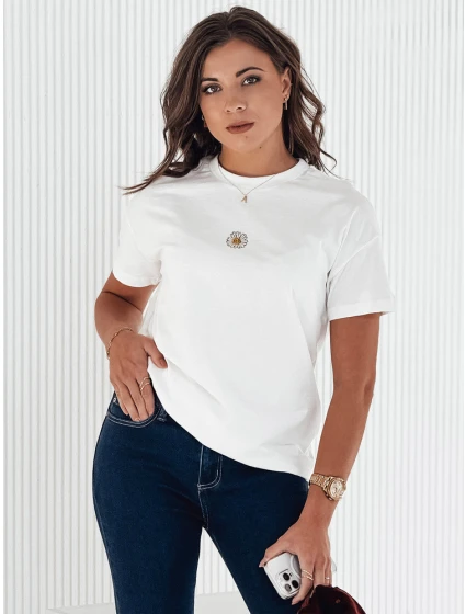 Dámské tričko FLORTA ecru Dstreet RY2569 Dámské tričko FLORTA ecru Dstreet RY2569