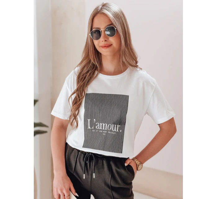 Dámské tričko LAMOUR bílé Dstreet RY2588 Dámské tričko LAMOUR bílé Dstreet RY2588