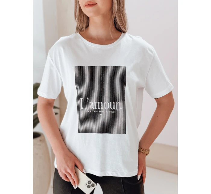 Dámské tričko LAMOUR bílé Dstreet RY2588 Dámské tričko LAMOUR bílé Dstreet RY2588