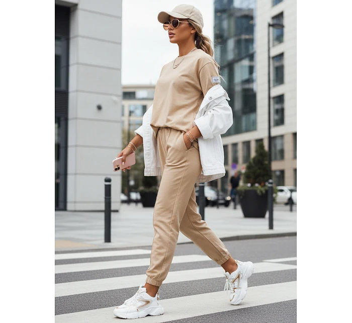 Dámský teplákový komplet RIZNA beige FashionStreet AY1035 Dámský teplákový komplet RIZNA beige FashionStreet AY1035