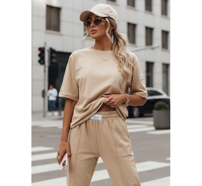 Dámský teplákový komplet RIZNA beige FashionStreet AY1035 Dámský teplákový komplet RIZNA beige FashionStreet AY1035