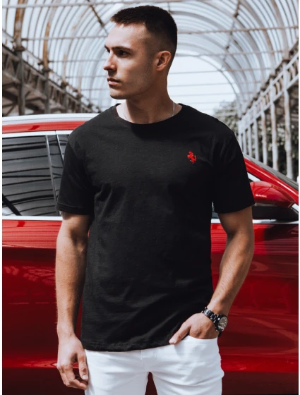 Pánské černé tričko Dstreet RX5571 Pánské černé tričko Dstreet RX5571