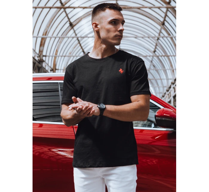 Pánské černé tričko Dstreet RX5571 Pánské černé tričko Dstreet RX5571