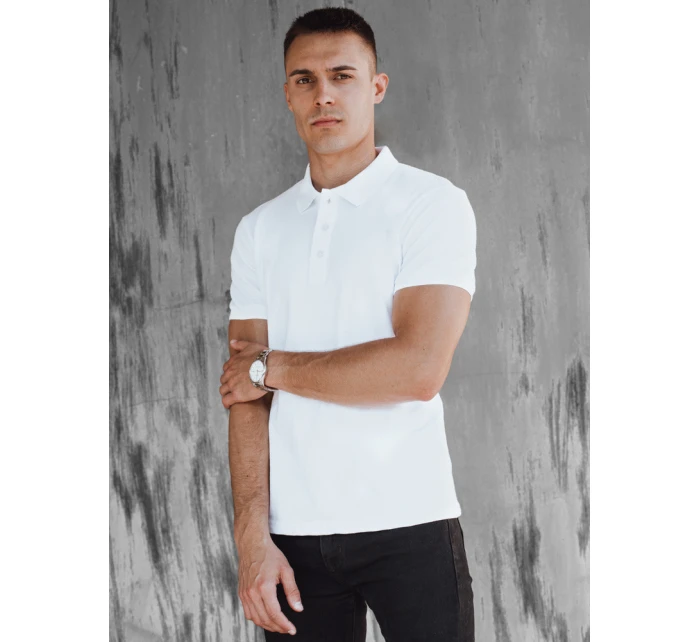 Pánská bílá polokošile Dstreet PX0601 Pánská bílá polokošile Dstreet PX0601