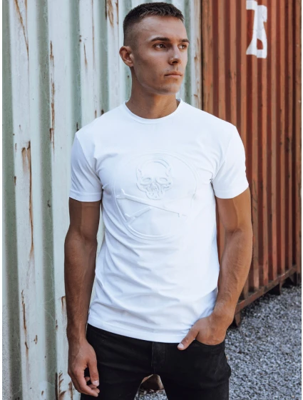 Pánské tričko s potiskem bílé Dstreet RX5577 Pánské tričko s potiskem bílé Dstreet RX5577