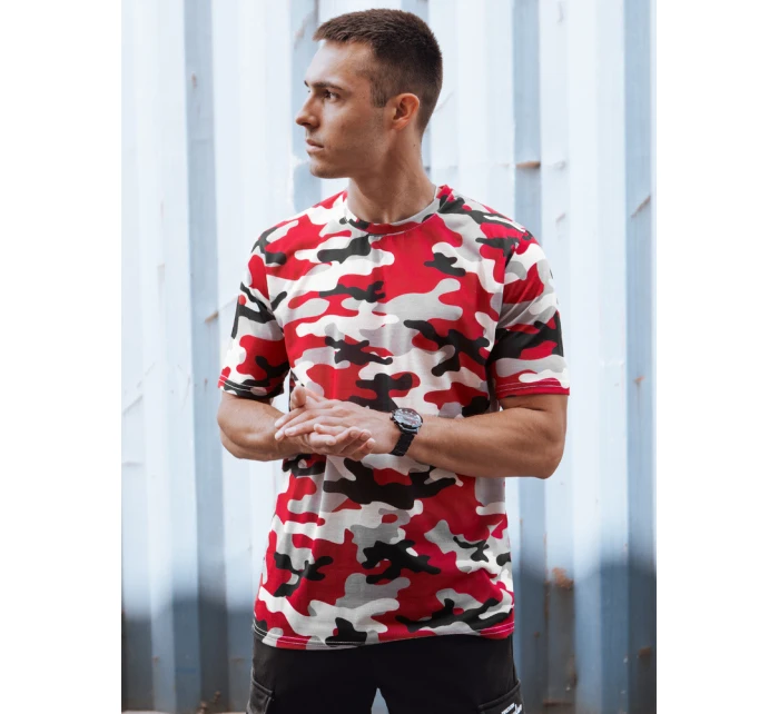 Pánské maskáčové červené tričko Dstreet RX5588 Pánské maskáčové červené tričko Dstreet RX5588