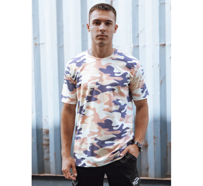 Pánské béžové moro tričko Dstreet RX5589 Pánské béžové moro tričko Dstreet RX5589