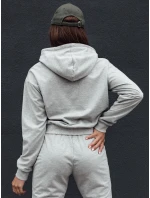 TRENDHOOD dámská mikina s kapucí světle šedá Dstreet BY1306