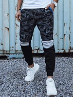 Pánské kamuflážní tepláky černé FashionStreet UX4429