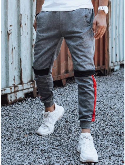 Pánské tepláky se stahovací šňůrkou antracitové UX4449 Pánské tepláky se stahovací šňůrkou antracitové UX4449