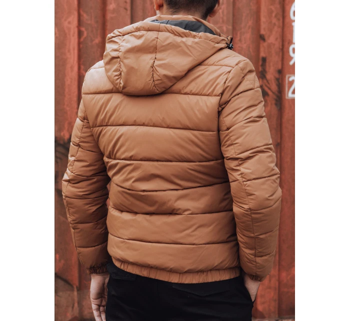 Pánská prošívaná zimní bunda s kapucí camel Dstreet TX4829 Pánská prošívaná zimní bunda s kapucí camel Dstreet TX4829