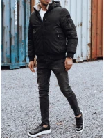 Pánská zimní bunda s odepínací kapucí černá Dstreet TX4837 Pánská zimní bunda s odepínací kapucí černá Dstreet TX4837