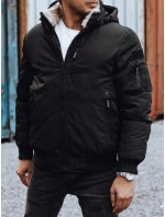 Pánská zimní bunda s odepínací kapucí černá Dstreet TX4837 Pánská zimní bunda s odepínací kapucí černá Dstreet TX4837
