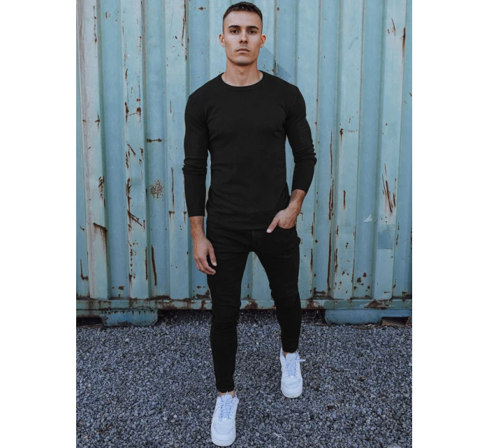 Pánský klasický černý svetr Dstreet WX2226 Pánský klasický černý svetr Dstreet WX2226