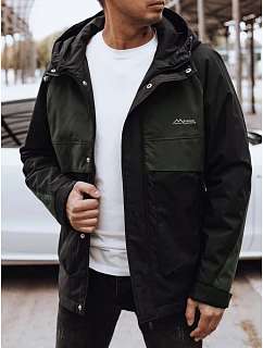 Pánská přechodná bunda do deště černo-zelená FashionStreet TX4917
