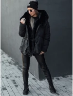 LUNAVI dámská zimní bunda prošívaná s kožešinou černá Dstreet TY4667