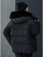 LUNAVI dámská zimní bunda prošívaná s kožešinou černá Dstreet TY4667