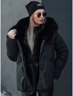 LUNAVI dámská zimní bunda prošívaná s kožešinou černá Dstreet TY4667
