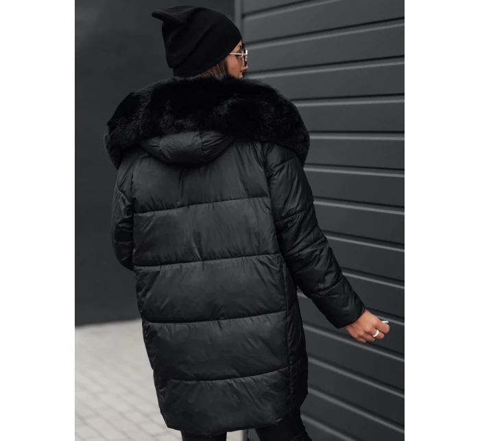 Dámská prošívaná zimní bunda s kapucí černá model 21980915 - Dstreet Dámská prošívaná zimní bunda s kapucí černá model 21980915 - Dstreet