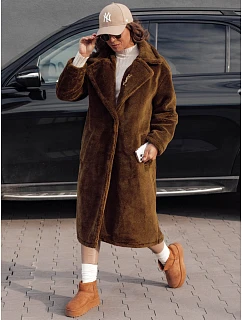 Dámský zimní kabát GLAMFUR s dlouhou kožešinou camel FashionStreet TY4699