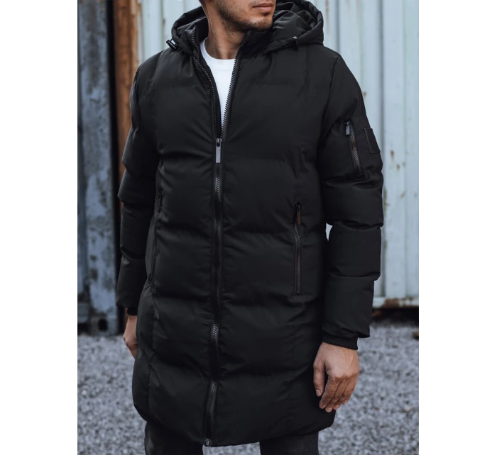 Pánská prošívaná zimní bunda s kapucí černá Dstreet TX4923 Pánská prošívaná zimní bunda s kapucí černá Dstreet TX4923