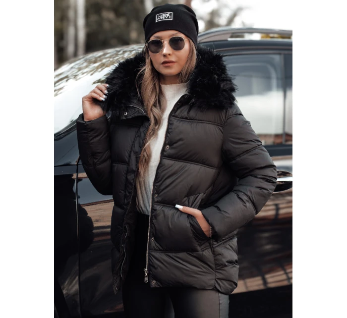 NORDKOLL dámská zimní prošívaná bunda s kapucí černá Dstreet TY4711 NORDKOLL dámská zimní prošívaná bunda s kapucí černá Dstreet TY4711