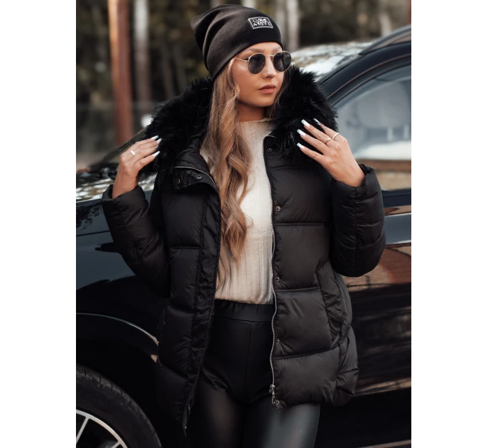 NORDKOLL dámská zimní prošívaná bunda s kapucí černá Dstreet TY4711 NORDKOLL dámská zimní prošívaná bunda s kapucí černá Dstreet TY4711