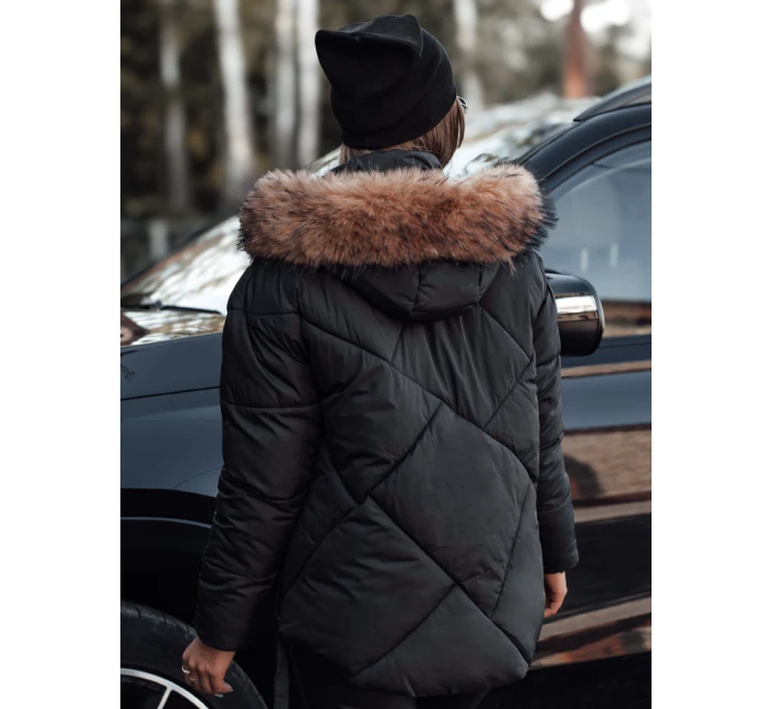 Dámská zimní bunda LESISI prošívaná s kapucí černá Dstreet TY4716 Dámská zimní bunda LESISI prošívaná s kapucí černá Dstreet TY4716