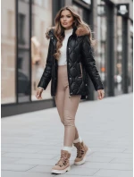 Dámská zimní bunda LUMORE prošívaná s kapucí černá Dstreet TY4723