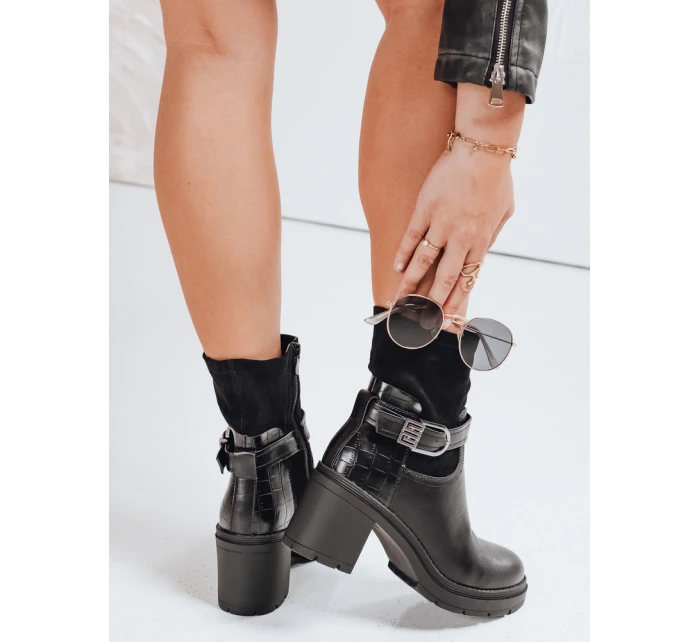 Dámské boty NOIRSTEP na podpatku černé Dstreet ZY0523 Dámské boty NOIRSTEP na podpatku černé Dstreet ZY0523