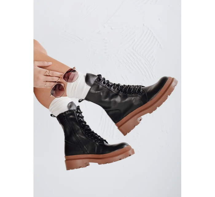 Dámské vázané boty HARDSTEP černé Dstreet ZY0531 Dámské vázané boty HARDSTEP černé Dstreet ZY0531