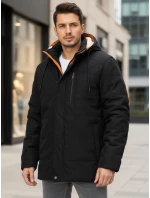 Pánská zimní bunda s kapucí černá Dstreet TX4992 Pánská zimní bunda s kapucí černá Dstreet TX4992