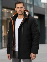 Pánská zimní bunda s kapucí černá Dstreet TX4992 Pánská zimní bunda s kapucí černá Dstreet TX4992