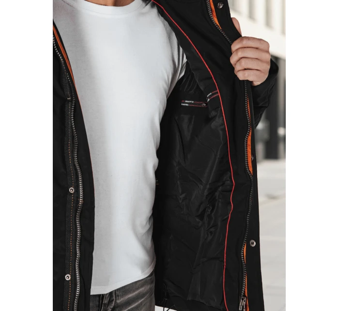 Pánská zimní bunda s kapucí černá Dstreet TX4992 Pánská zimní bunda s kapucí černá Dstreet TX4992